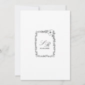 Sharon Classic Moderne Hochzeitsfeier Einladung (Rückseite)