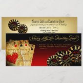 Sharon & Demetrius LINEN Las Vegas Deluxe Red Einladung (Vorne/Hinten)