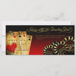 Sharon & Demetrius LINEN Las Vegas Deluxe Rot Einladung