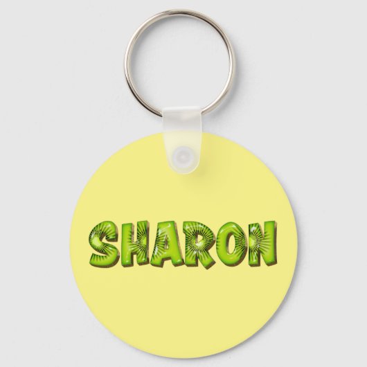 Sharon Name Kiwi Design Schlüsselanhänger (Vorderseite)