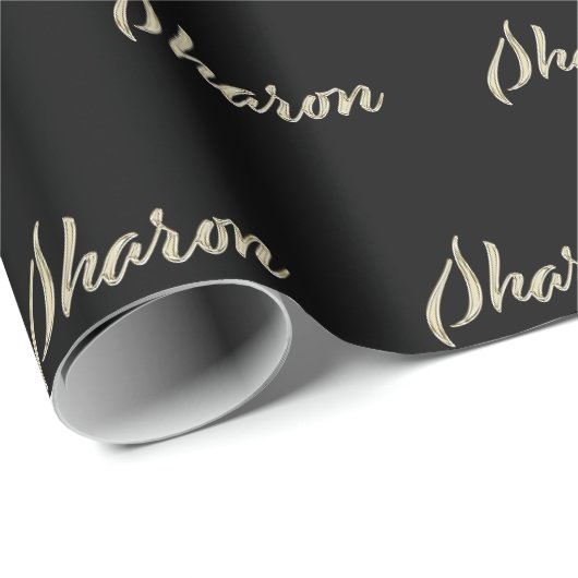 Sharon white gold Handwriting Geschenkpapier (Rolleneckpunkt)