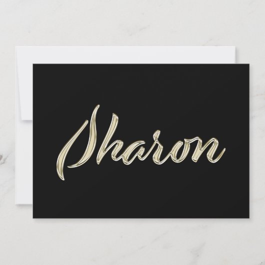 Sharon white gold Handwriting Karte (Vorderseite)