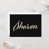 Sharon white gold Handwriting Karte (Vorderseite/Rückseite Beispiel)