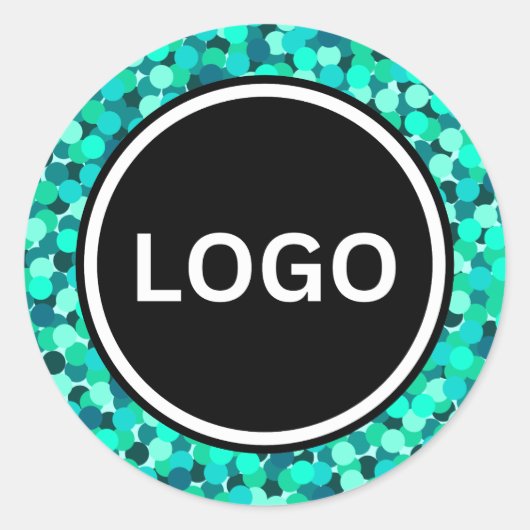 Sharp Aquamarin Abstrakt modern schimmernd Runder Aufkleber (Vorderseite)