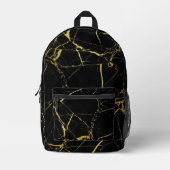 Sharp Black and Gold Marmor Bedruckter Rucksack (Vorderseite)