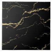 Sharp Black and Gold Marmor Fliese (Vorderseite)