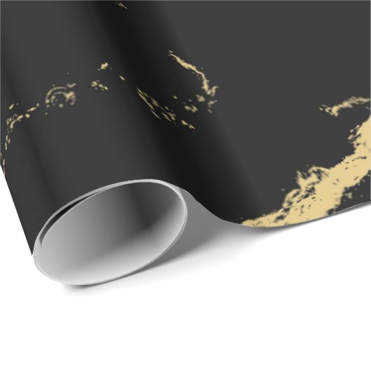 Sharp Black and Gold Marmor Geschenkpapier (Rolleneckpunkt)