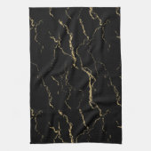 Sharp Black and Gold Marmor Geschirrtuch (Vertikal)