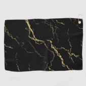 Sharp Black and Gold Marmor Golfhandtuch (Horizontal)