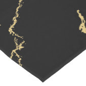 Sharp Black and Gold Marmor Großer Tischläufer (Ecke)