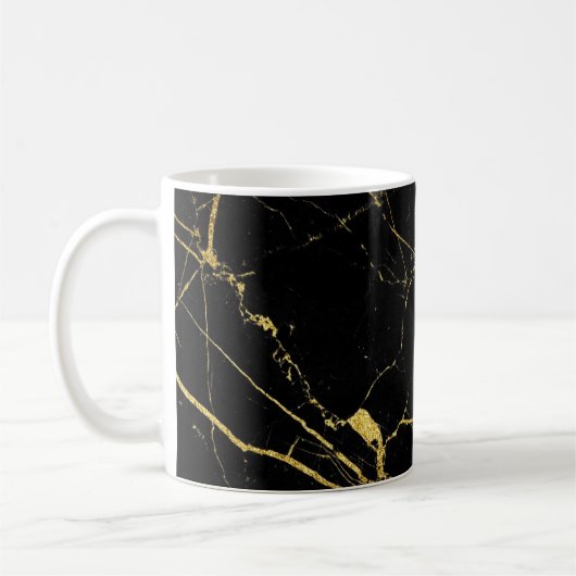 Sharp Black and Gold Marmor Kaffeetasse (Links)