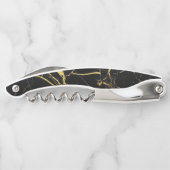 Sharp Black and Gold Marmor Kellnermesser (Rückseite)