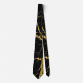 Sharp Black and Gold Marmor Krawatte (Vorderseite)