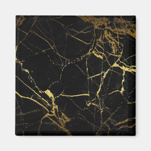 Sharp Black and Gold Marmor Magnet