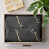 Sharp Black and Gold Marmor Seidenpapier (Geschenk)