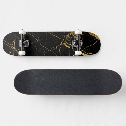 Sharp Black and Gold Marmor Skateboard (Horizontal)