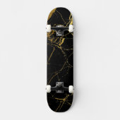 Sharp Black and Gold Marmor Skateboard (Vorderseite)