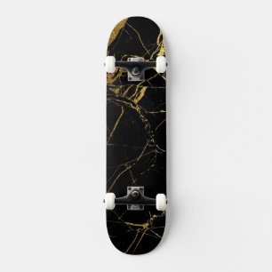 Sharp Black and Gold Marmor Skateboard