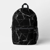 Sharp Black und Silver Marble Bedruckter Rucksack (Vorderseite)