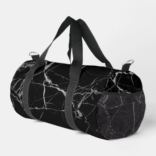 Sharp Black und Silver Marble Duffle Bag (Rechte Ecke)