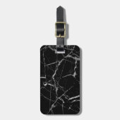 Sharp Black und Silver Marble Gepäckanhänger (Vorderseite vertikal)