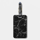 Sharp Black und Silver Marble Gepäckanhänger (Rückseite vertikal)