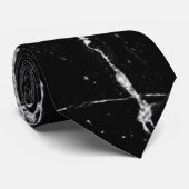 Sharp Black und Silver Marble Krawatte (Gerollt)