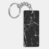Sharp Black und Silver Marble Schlüsselanhänger (Vorderseite links)
