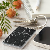 Sharp Black und Silver Marble Schlüsselanhänger (Vorderseite rechts)