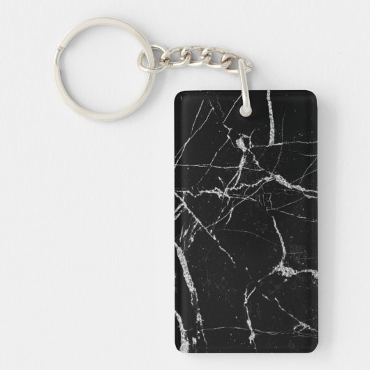 Sharp Black und Silver Marble Schlüsselanhänger (Vorderseite)