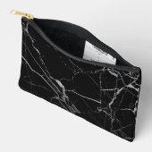 Sharp Black und Silver Marble Zubehörtasche (Offen)