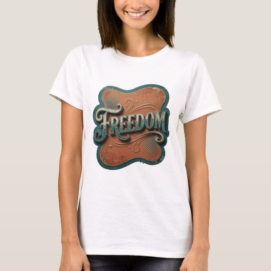 Sharp Blue FREEDOM Statement T-Shirt (Vorderseite)