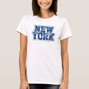 Sharp Blue NEW YORK Statement T-Shirt