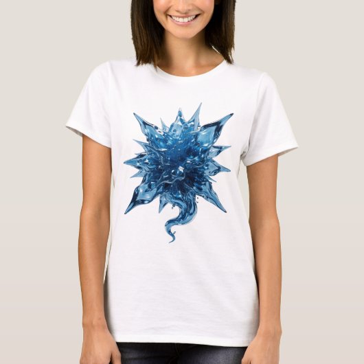 Sharp Blue WATER BALL Grafikdesign T-Shirt (Vorderseite)