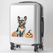 Sharp Dog Guards Halloween Pumpkins Premium Aufkleber (Koffer)