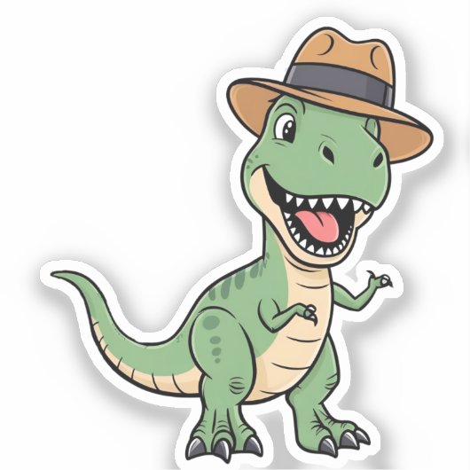 Sharp Dressed Dino Aufkleber (Vorderseite)