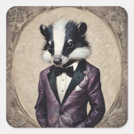 "Sharp Dressed Skunk" Aufkleberbogen Quadratischer Aufkleber