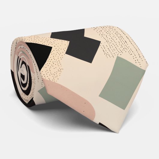 Sharp Elegance: Black Diamond Pattern Krawatte (Gerollt)