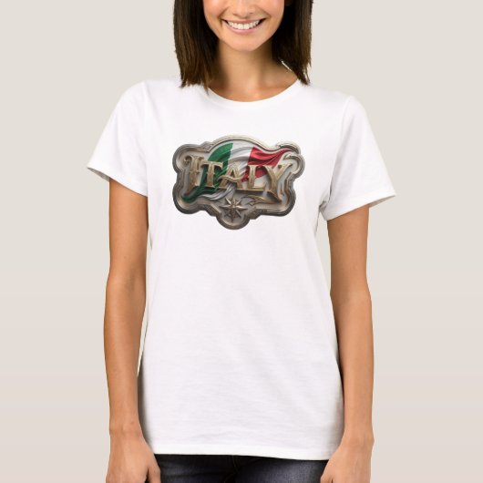 Sharp Gold ITALY Text Design T-Shirt (Vorderseite)