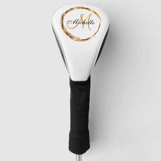 Sharp Golden Monogramm und Name Golf Headcover (Vorderseite)