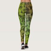 Sharp Green Cubism Print Leggings (Rückseite)