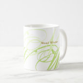 Sharp Green Monogram überdimensionierte Initialen Kaffeetasse (VorderseiteRechts)