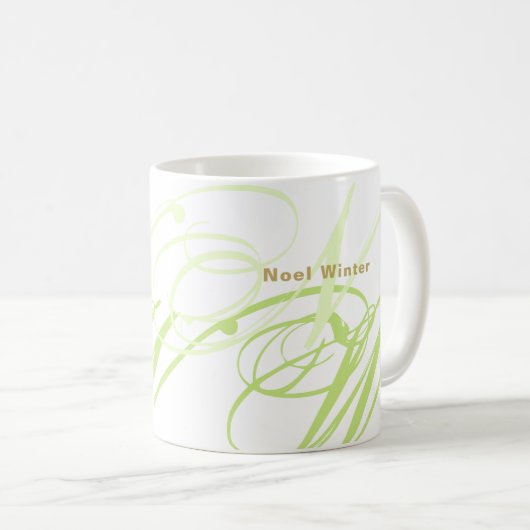 Sharp Green Monogram überdimensionierte Initialen Kaffeetasse (VorderseiteRechts)