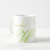 Sharp Green Monogram überdimensionierte Initialen Kaffeetasse (Vorderseite Links)