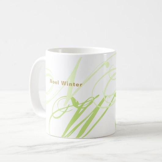 Sharp Green Monogram überdimensionierte Initialen Kaffeetasse (Vorderseite Links)