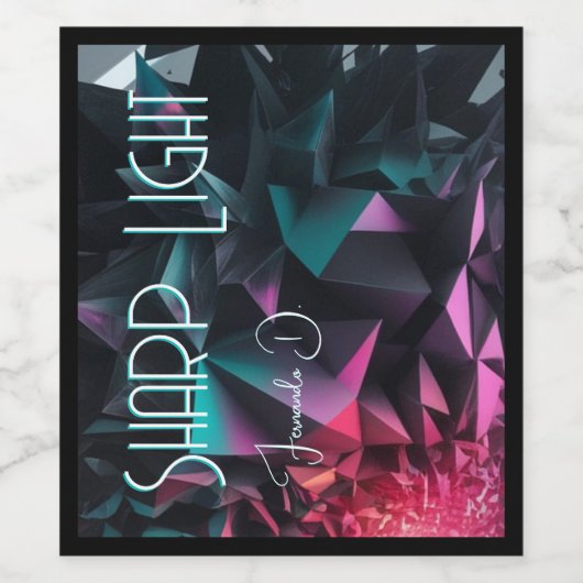 Sharp Light Geometric Edgy Abstrakte Form Weinetikett (Einzelnes Label)