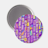 Sharp Lila Bricks Magnet (Vorderseite/Rückseite)