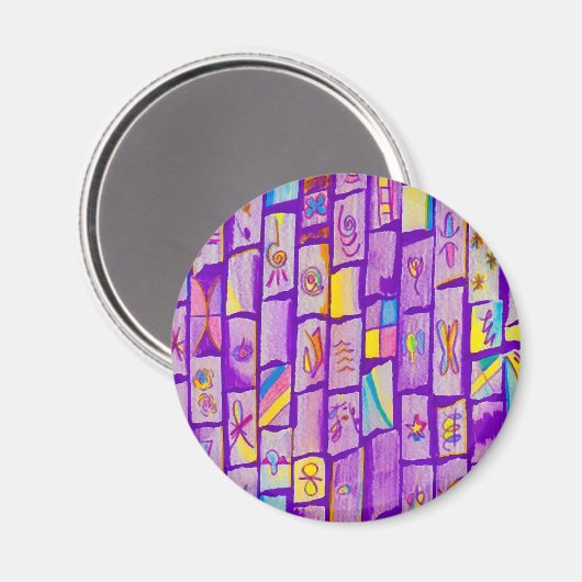 Sharp Lila Bricks Magnet (Vorderseite/Rückseite)