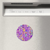 Sharp Lila Bricks Magnet (In Situ (Geschirrspüler))