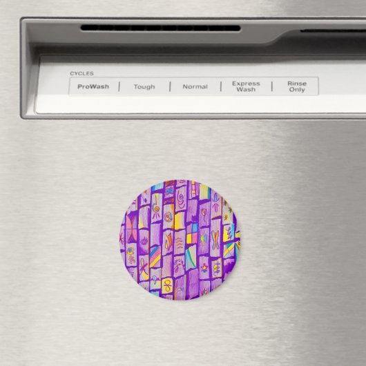 Sharp Lila Bricks Magnet (In Situ (Geschirrspüler))